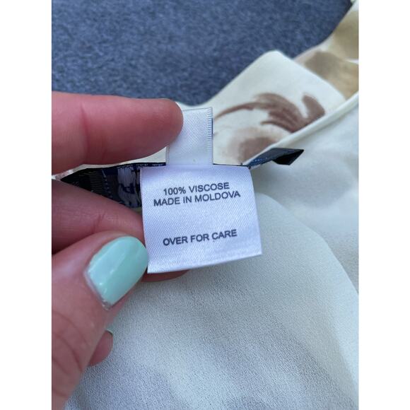 AUSTIN REED Cream Brown Flower Pattern Maxi Skirt Size 10 - Picture 7 of 8